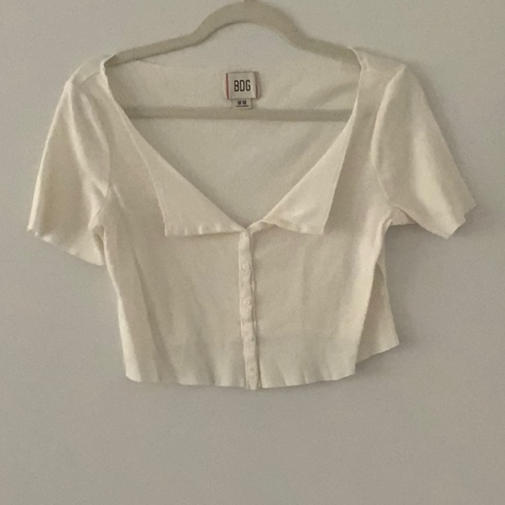 White BDG crop top